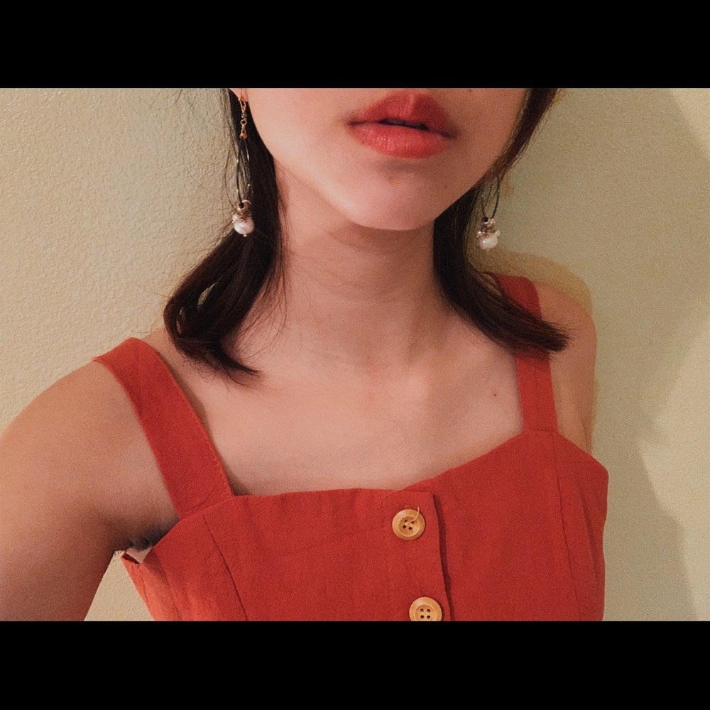 burnt orange/rust crop top